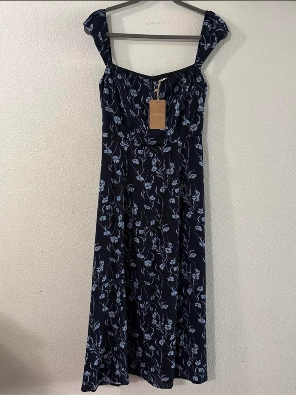 Navy/Blue Floral Midi Dress